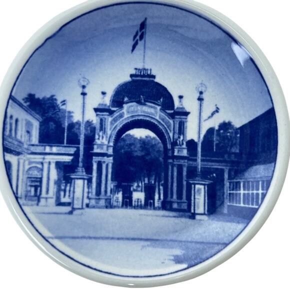 Royal Copenhagen Mini Plate Tivoli Porcelain Blue Display Wall Art 3.25 Inch - Picture 15 of 16